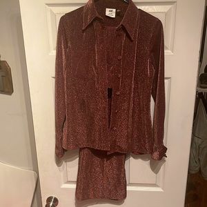 Sequin Red Jacket & Bell Bottom Pants